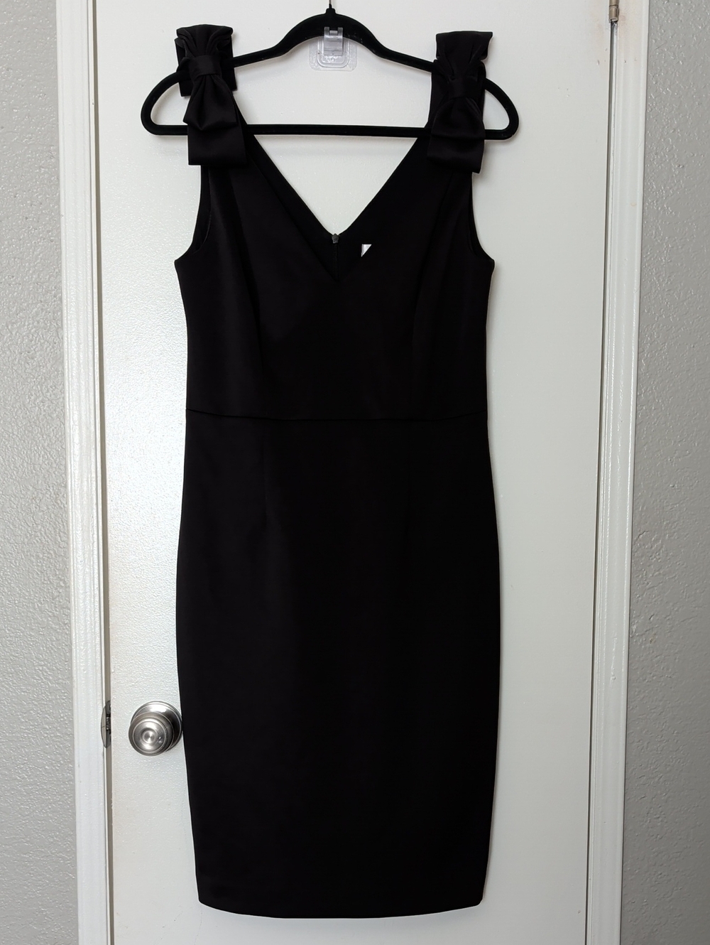 Eliza J Black V-Neck Midi with Bow Straps Size 10